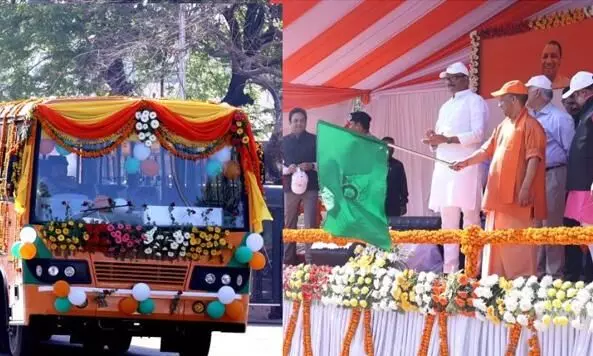 UP News: मुख्यमंत्री योगी ने दिखाई 93 बसों को हरी झंडी, यूपी के विभिन्न जिलों से दिल्ली जाएंगी