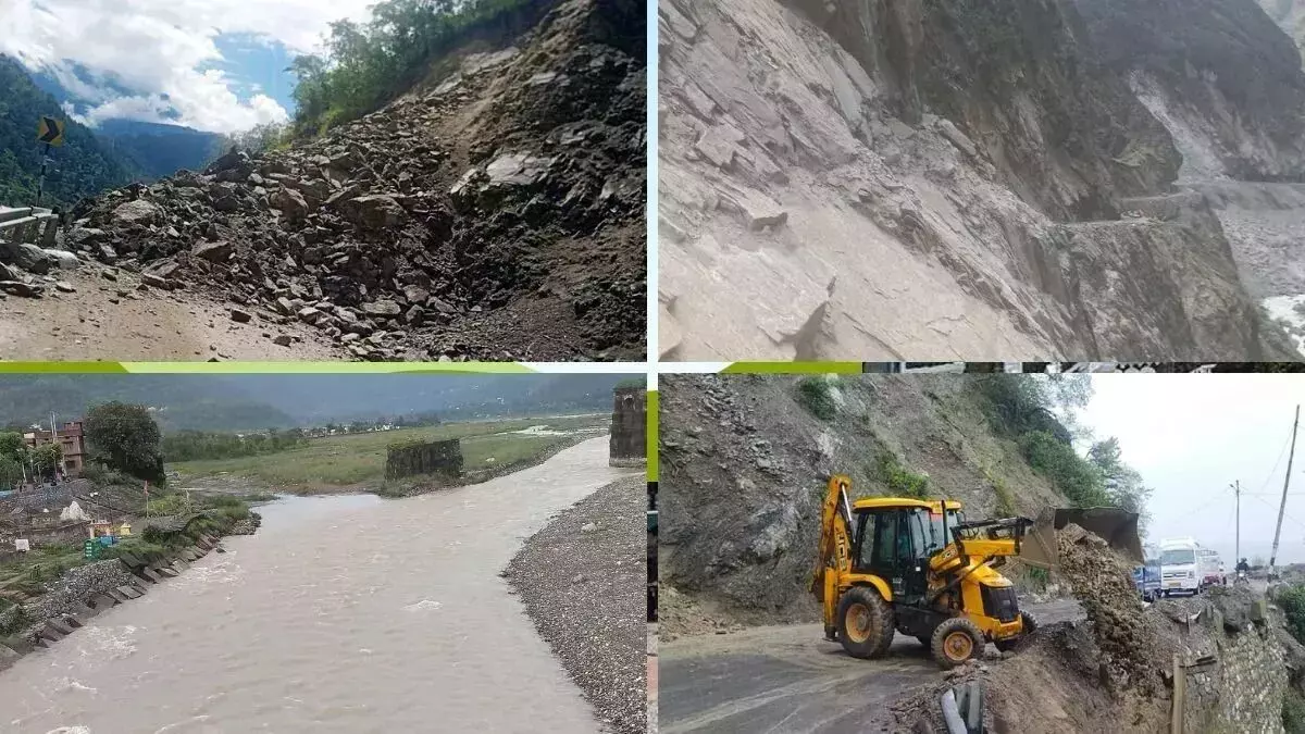 उत्तराखंड में भूस्खलन से जान खतरे में, बद्रीनाथ-राष्ट्रीय राजमार्ग पर गिरे पत्थर; बागेश्वर में नदियाँ उफान पर हैं