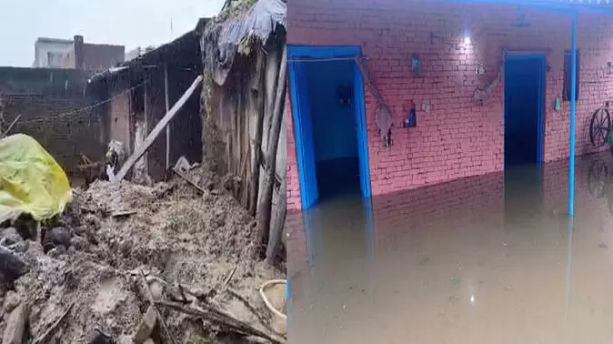 घरों में भरा हिंडन नदी का पानी, पलायन को मजबूर, छत गिरने से महिला की मौत