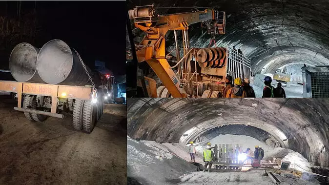 Uttarkashi Tunnel Collapse: टनल में फंसीं 40 जिंदगियां... अब 900 MM की स्टील पाइप डालकर निकालने का प्रयास